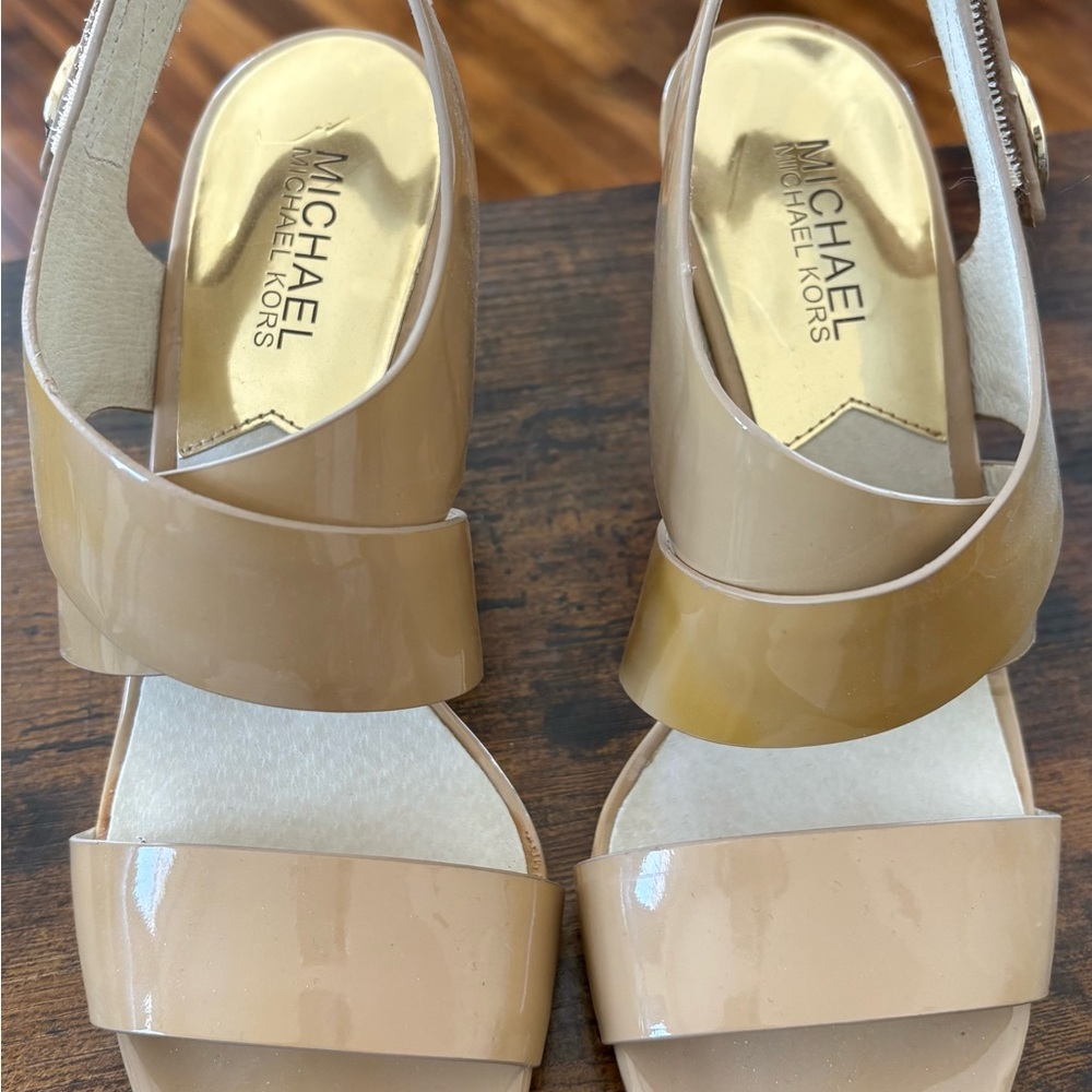 Michael Kors Beige Patent Sandals